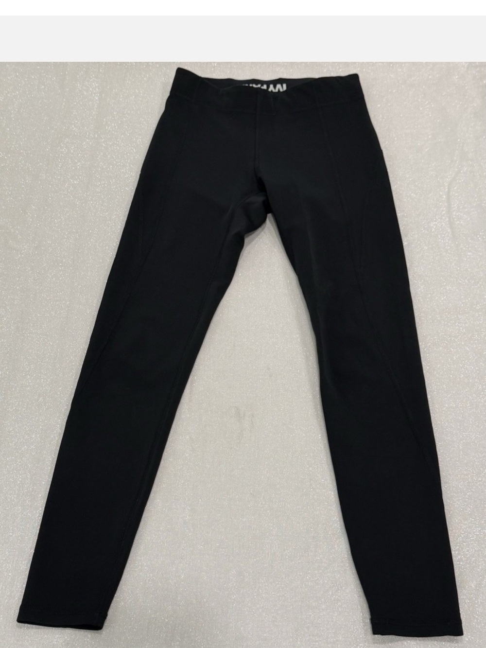 Ivy Park Black High Waisted Zipper Pocket Running Leggings Women's Size Medium M